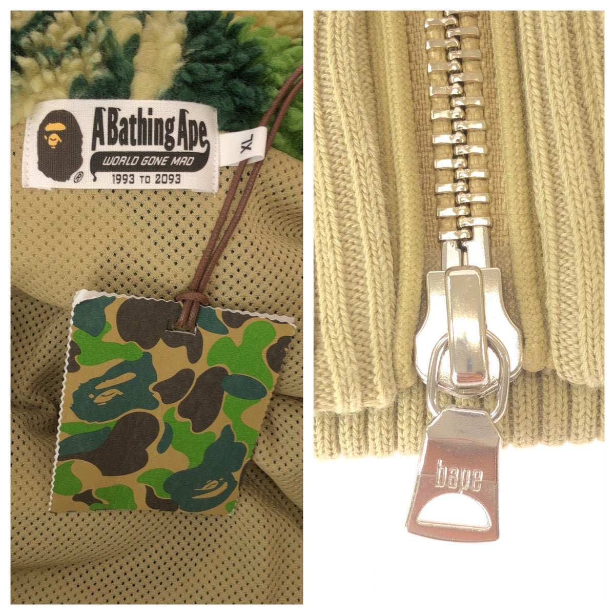 23995
A BATHING APE アベイシングエイプ ABC CAMO SHARK RELAXED FIT FULL ZIP HOODIE グリーン ブラウン シルバー金具 ポリエステル / アクリル 001ZPK801307M フリースパーカー フーディ メンズ SA40
