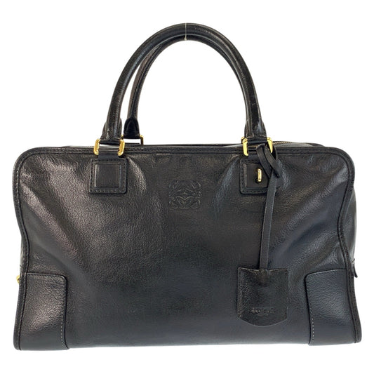 23998
LOEWE ロエベ アマソナ36 ブラック 黒 ゴールド金具 レザー ハンドバッグ ボストンバッグ レディース AB42