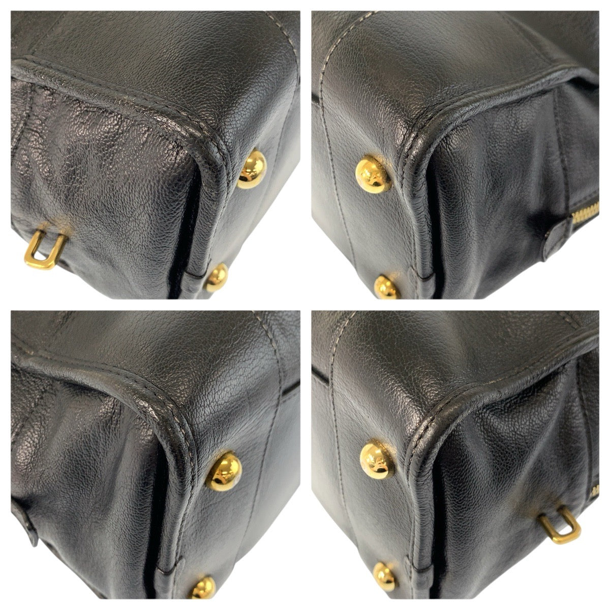 23998
LOEWE ロエベ アマソナ36 ブラック 黒 ゴールド金具 レザー ハンドバッグ ボストンバッグ レディース AB42