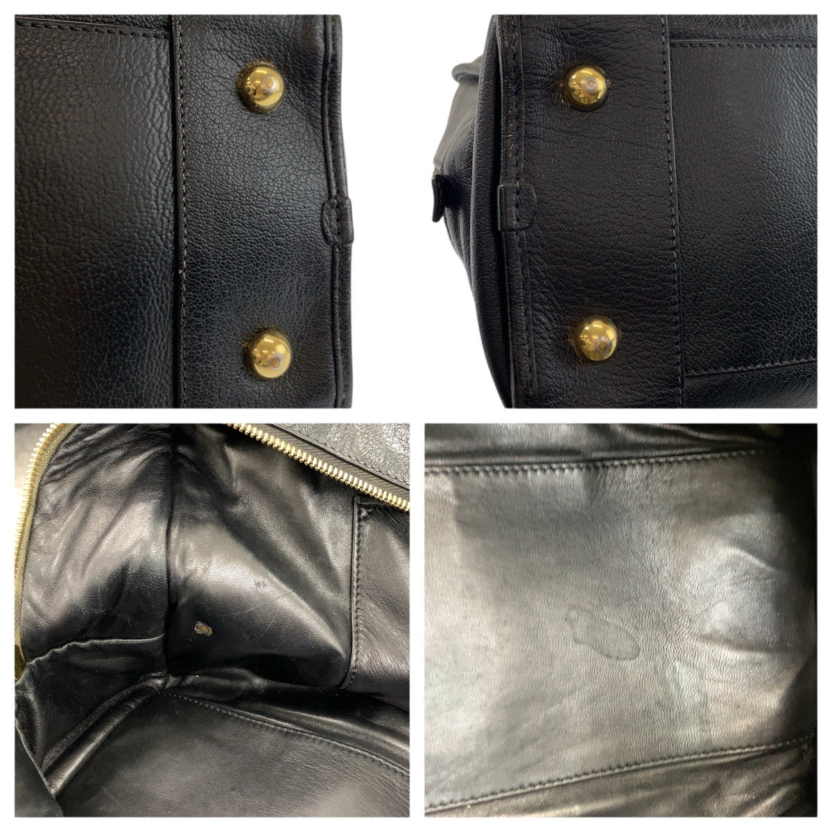 23998
LOEWE ロエベ アマソナ36 ブラック 黒 ゴールド金具 レザー ハンドバッグ ボストンバッグ レディース AB42