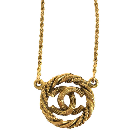 24001
CHANEL シャネル ヴィンテージ ココマーク ゴールド メタル ネックレス ペンダント レディース ABP50