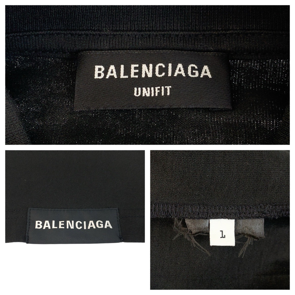 24002
BALENCIAGA Black Cotton Short-Sleeve T-Shirt Men's Size L A23