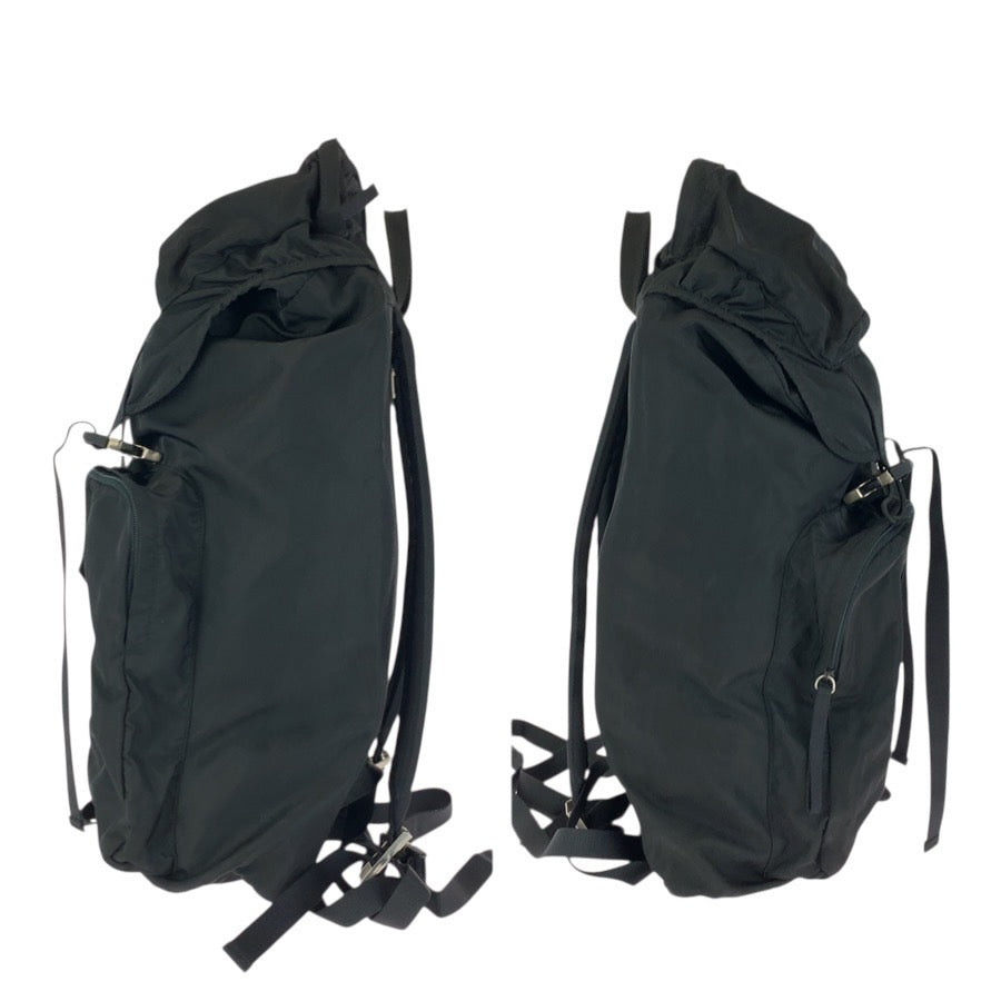 24003
PRADA プラダ テスート 三角ロゴプレート ブラック 黒 シルバー金具 ナイロン リュックサック バックパック メンズ ABP90