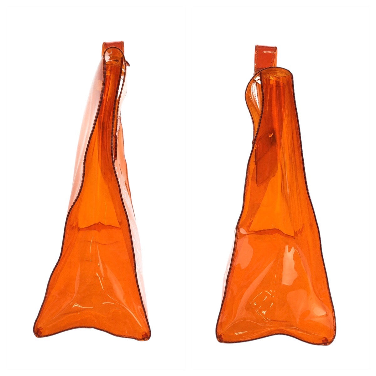 24005
HERMES エルメス ビニールケリー スケルトン オレンジ ゴールド金具 ビニール ハンドバッグ レディース ABP52