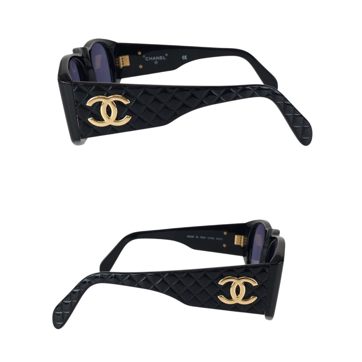 24007
CHANEL シャネル マトラッセ ココマーク ブラック 黒 ゴールド金具 プラスチック / メタル 01450 94305 サングラス メガネ 男女兼用 ウェリントン レディース A28