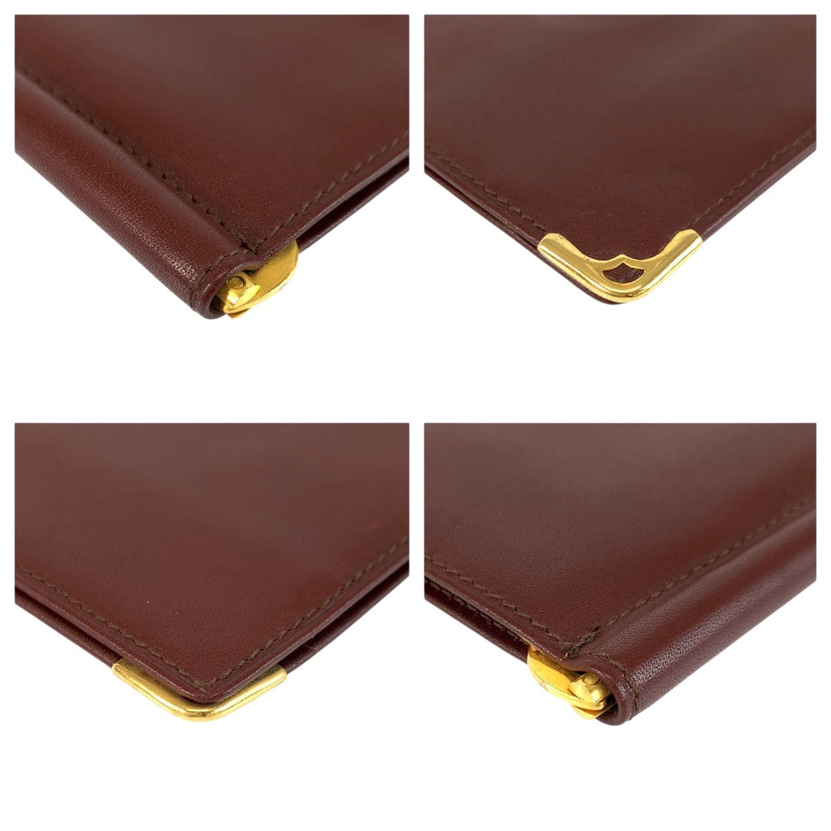 24008
CARTIER カルティエ マストライン ボルドー ゴールド金具 レザー 札入れ マネークリップ付き 折財布 メンズ A21