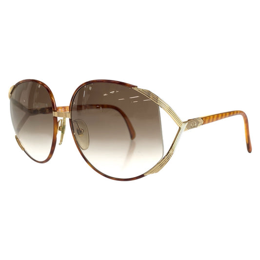 24010
Christian Dior クリスチャンディオール ヴィンテージ ブラウン ゴールド プラスチック / メッキ 2250 14 63□17 サングラス グラデーションレンズ ラウンド レディース A23