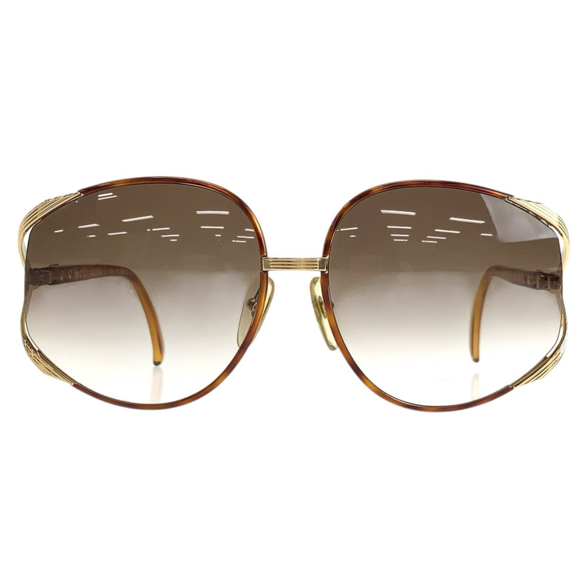 24010
Christian Dior クリスチャンディオール ヴィンテージ ブラウン ゴールド プラスチック / メッキ 2250 14 63□17 サングラス グラデーションレンズ ラウンド レディース A23