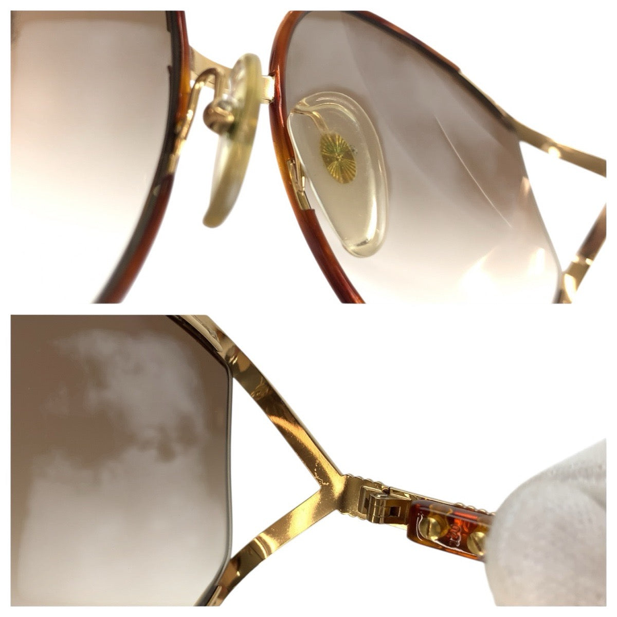 24010
Christian Dior クリスチャンディオール ヴィンテージ ブラウン ゴールド プラスチック / メッキ 2250 14 63□17 サングラス グラデーションレンズ ラウンド レディース A23