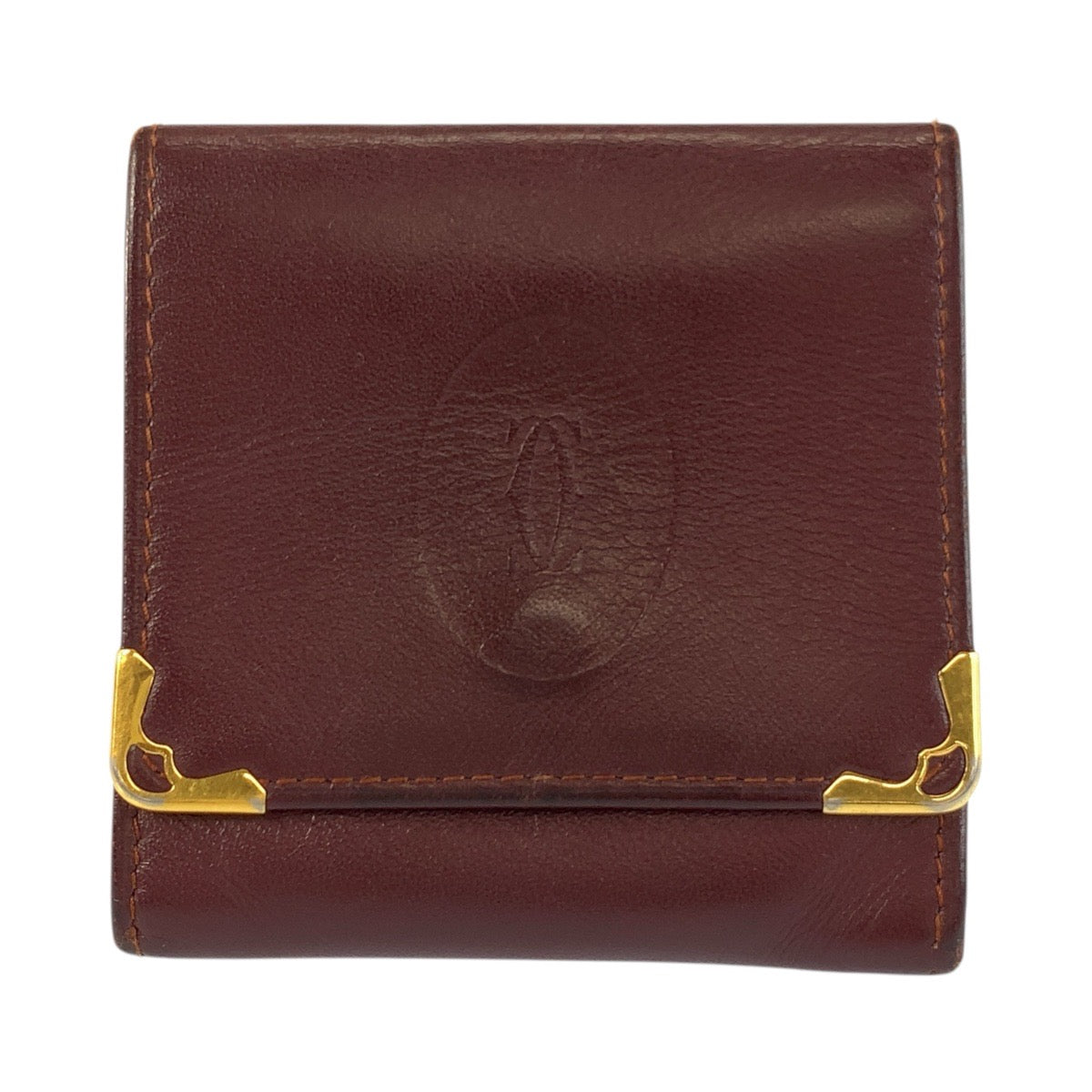 24011
CARTIER カルティエ マストライン ボルドー ゴールド金具 レザー コインケース 小銭入れ レディース ABP8