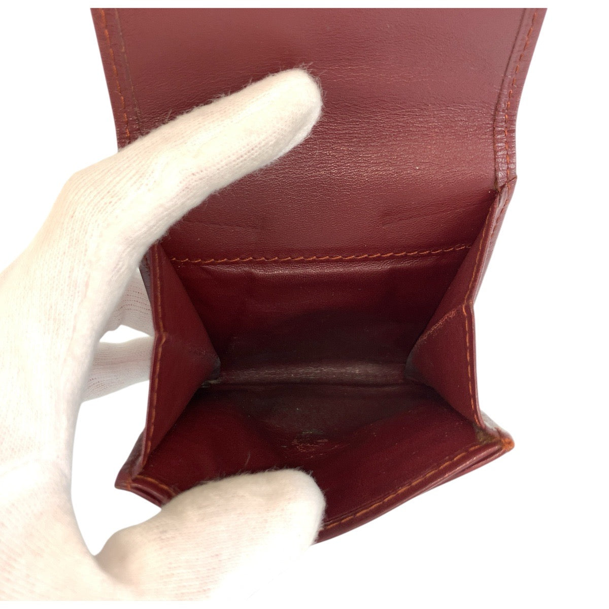 24011
CARTIER カルティエ マストライン ボルドー ゴールド金具 レザー コインケース 小銭入れ レディース ABP8