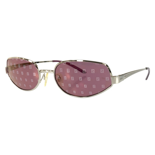 24016
FENDI フェンディ ヴィンテージ ズッカ パープル シルバー メタル MOD SL7357 55 COL589 サングラス 男女兼用 オーバル レディース ABP16