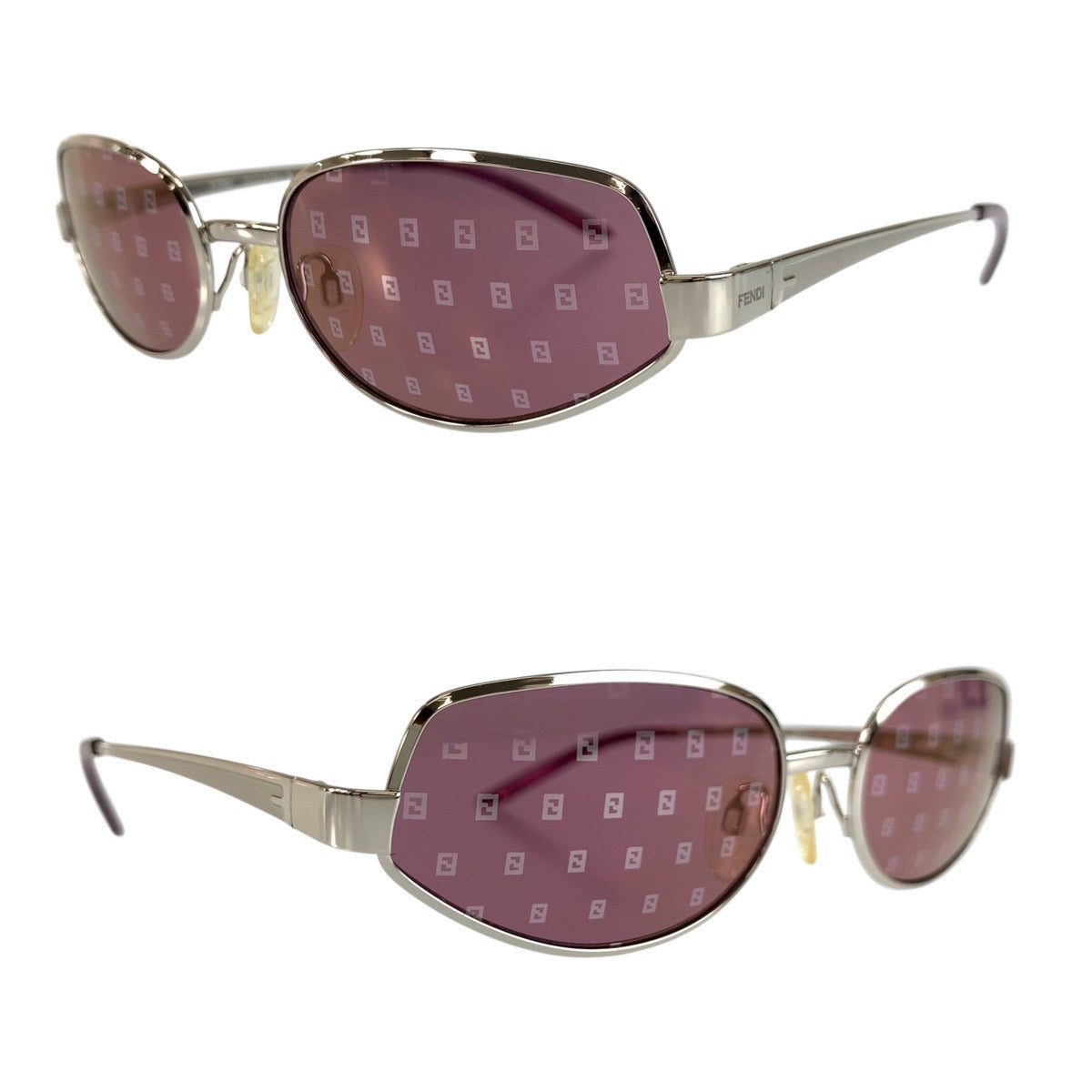 24016
FENDI フェンディ ヴィンテージ ズッカ パープル シルバー メタル MOD SL7357 55 COL589 サングラス 男女兼用 オーバル レディース ABP16