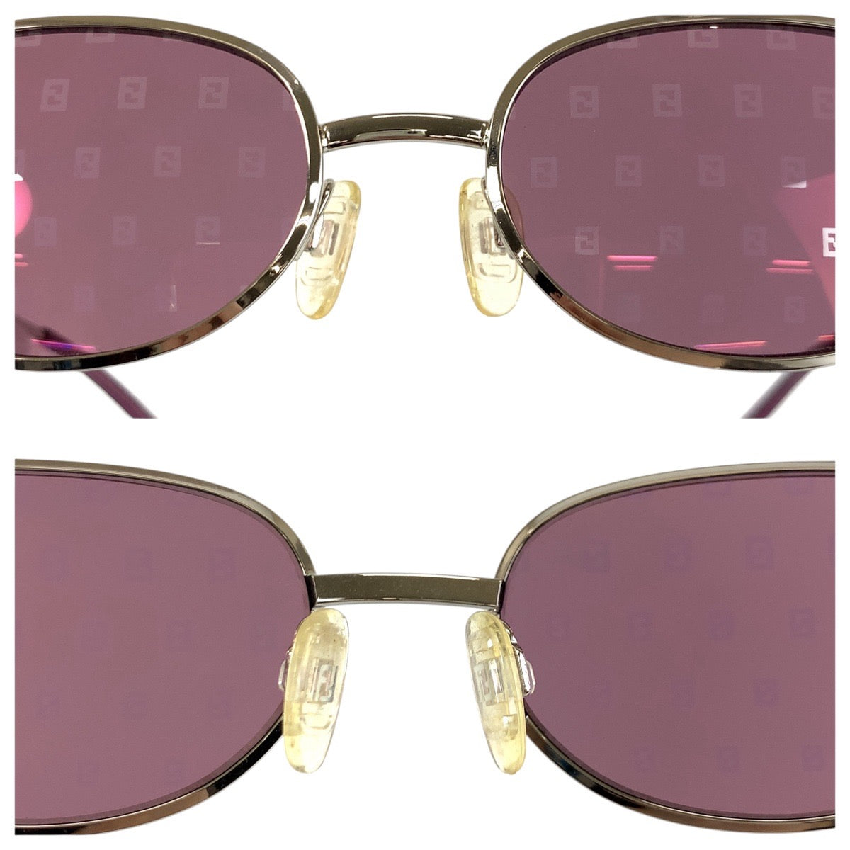 24016
FENDI フェンディ ヴィンテージ ズッカ パープル シルバー メタル MOD SL7357 55 COL589 サングラス 男女兼用 オーバル レディース ABP16