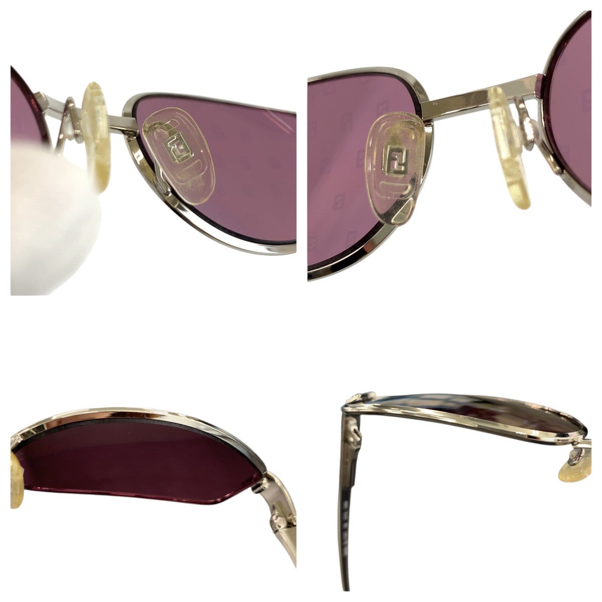 24016
FENDI フェンディ ヴィンテージ ズッカ パープル シルバー メタル MOD SL7357 55 COL589 サングラス 男女兼用 オーバル レディース ABP16