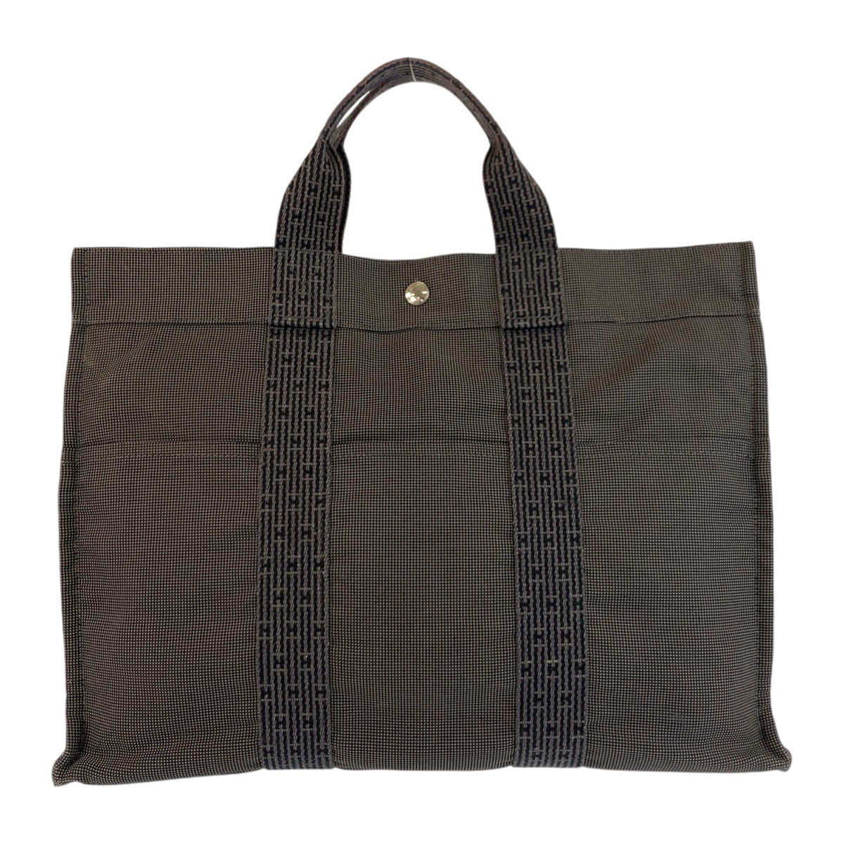 24017
HERMES エルメス エールラインMM グレー シルバー金具 ポリアミド / ポリエステル トートバッグ ハンドバッグ レディース ABP21