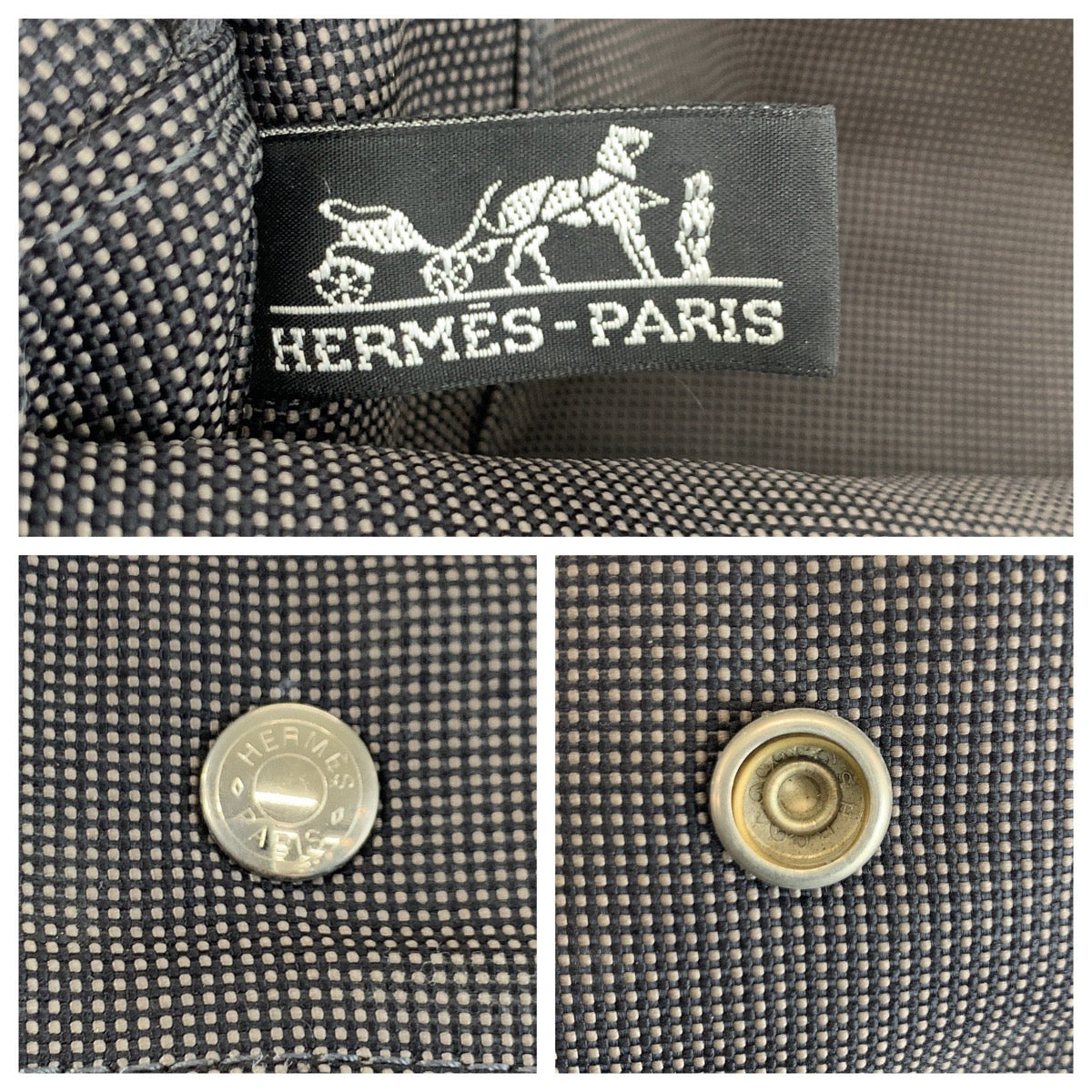 24017
HERMES エルメス エールラインMM グレー シルバー金具 ポリアミド / ポリエステル トートバッグ ハンドバッグ レディース ABP21