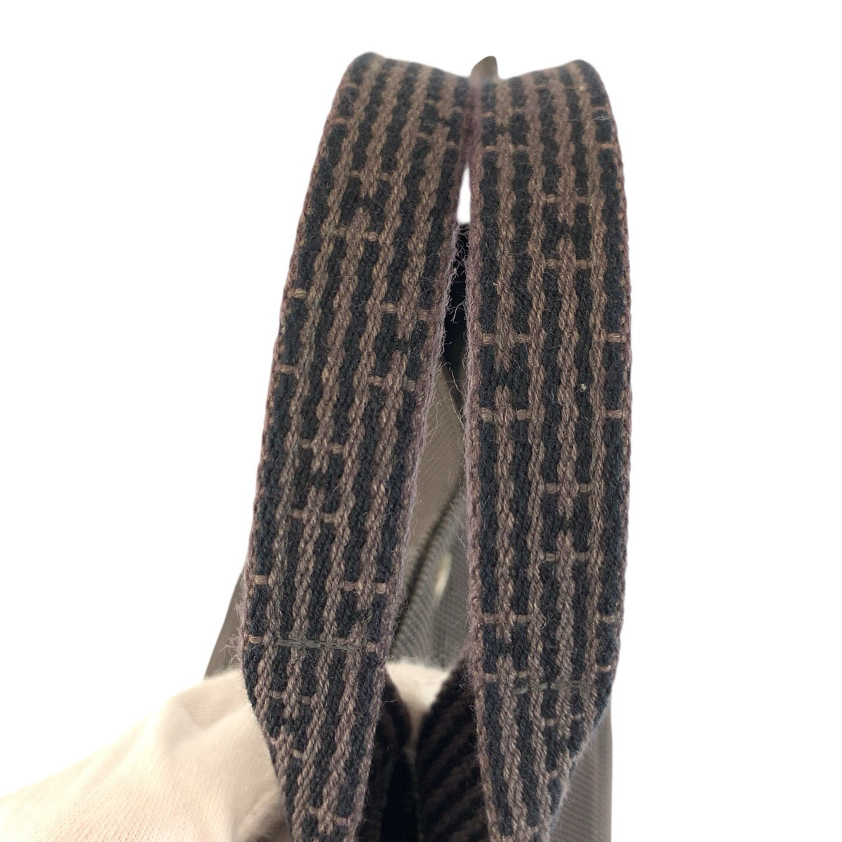 24017
HERMES エルメス エールラインMM グレー シルバー金具 ポリアミド / ポリエステル トートバッグ ハンドバッグ レディース ABP21