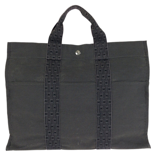 24018
HERMES エルメス エールライン MM グレー シルバー金具 ポリアミド / ポリエステル トートバッグ ハンドバッグ レディース ABP21
