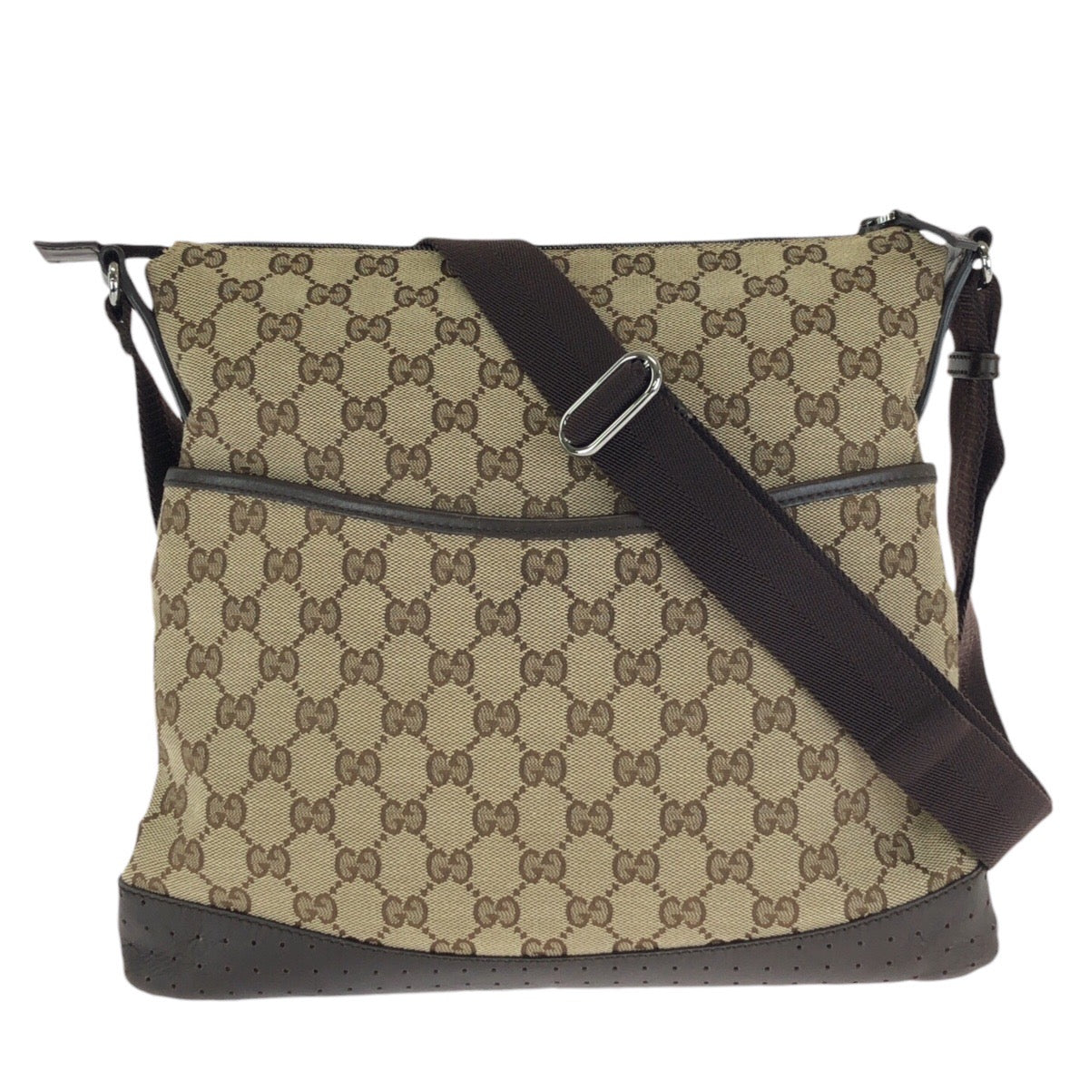 24019
GUCCI グッチ ベージュ ブラウン GGキャンバス / レザー 145857 ショルダーバッグ メッセンジャーバッグ レディース ABP42
