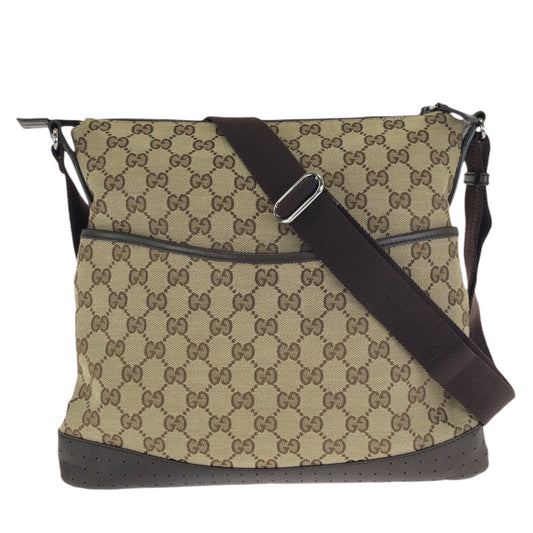 24019
GUCCI グッチ ベージュ ブラウン GGキャンバス / レザー 145857 ショルダーバッグ メッセンジャーバッグ レディース ABP42