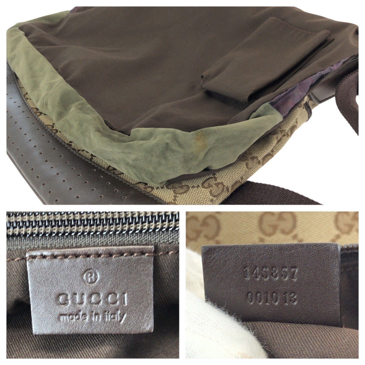 24019
GUCCI グッチ ベージュ ブラウン GGキャンバス / レザー 145857 ショルダーバッグ メッセンジャーバッグ レディース ABP42
