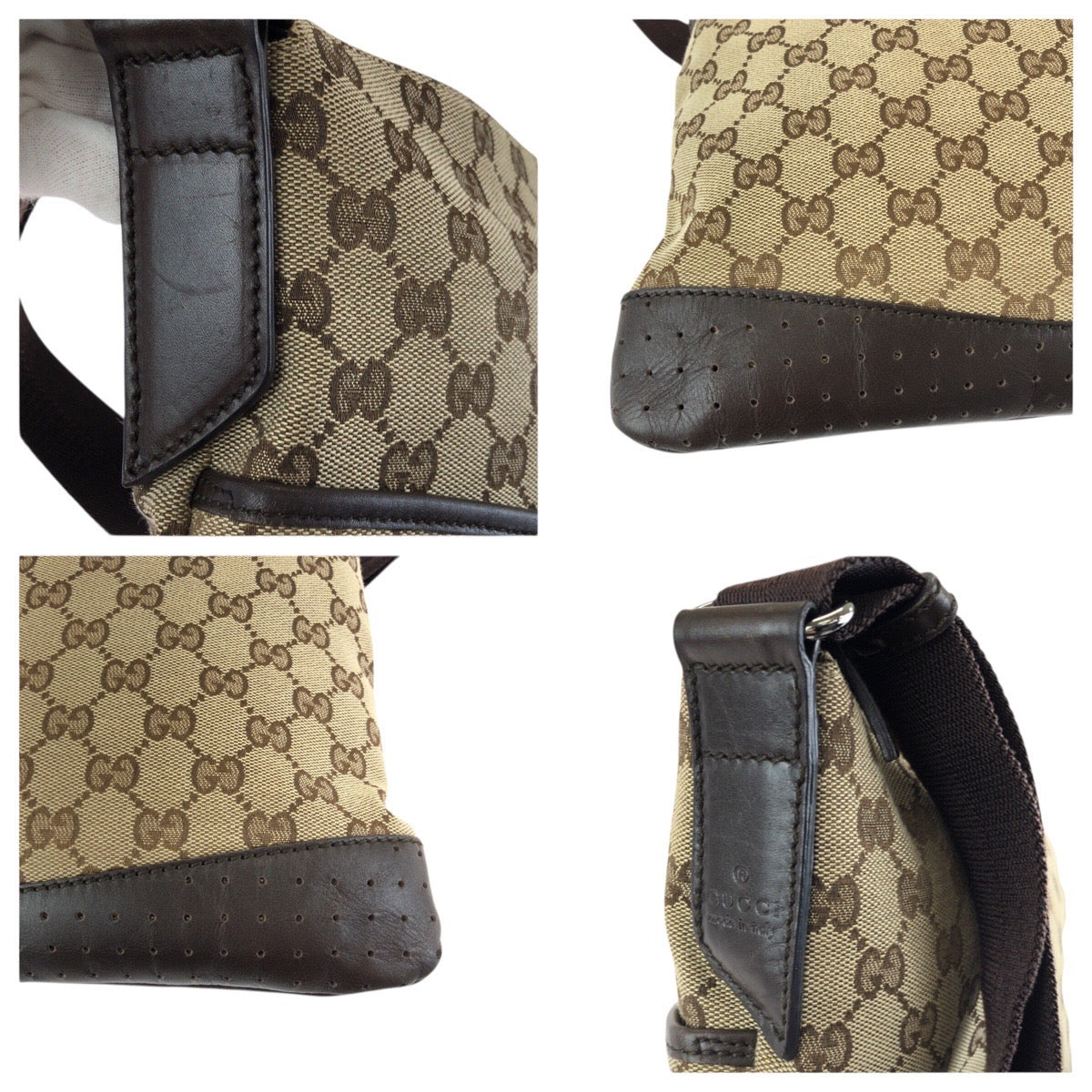 24019
GUCCI グッチ ベージュ ブラウン GGキャンバス / レザー 145857 ショルダーバッグ メッセンジャーバッグ レディース ABP42