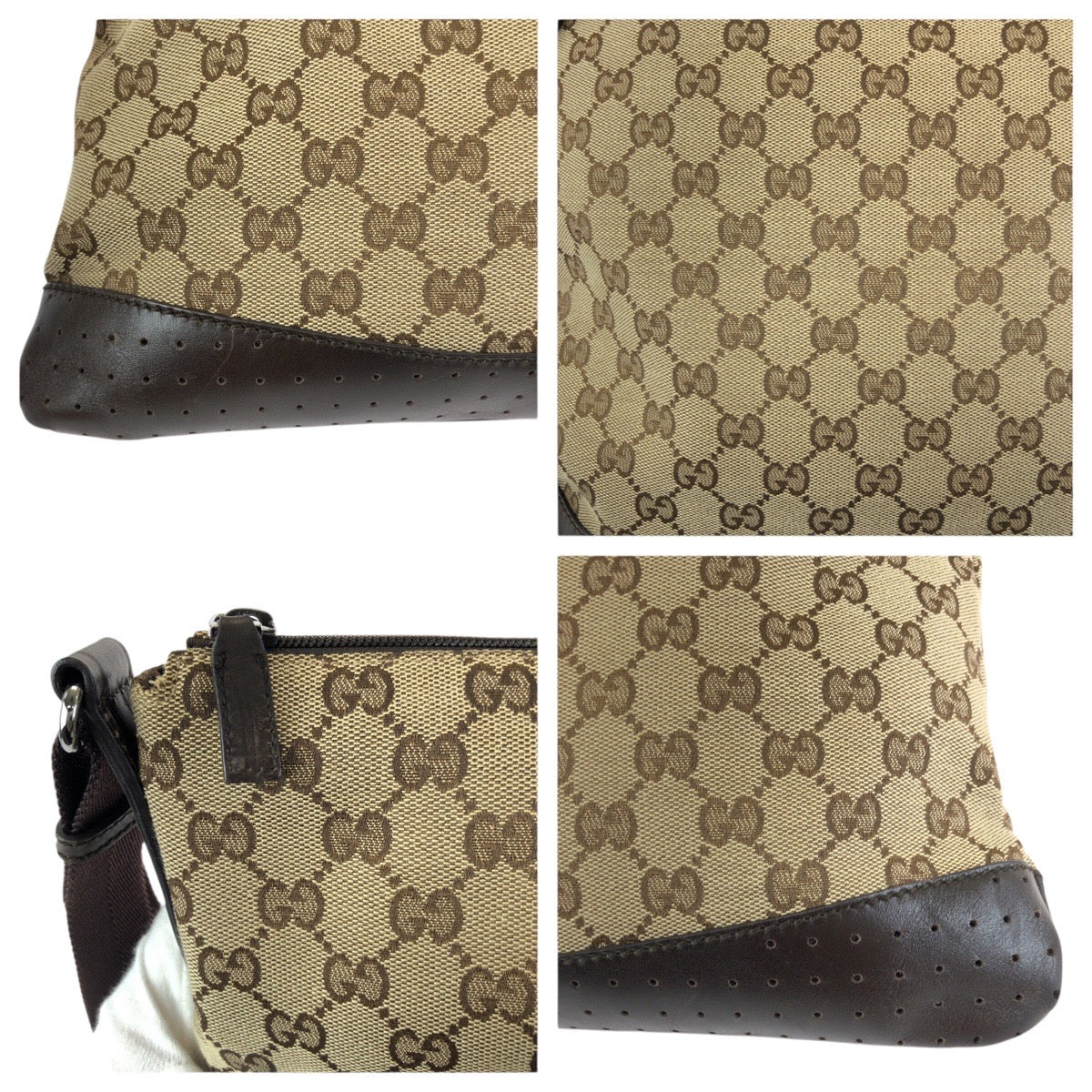 24019
GUCCI グッチ ベージュ ブラウン GGキャンバス / レザー 145857 ショルダーバッグ メッセンジャーバッグ レディース ABP42
