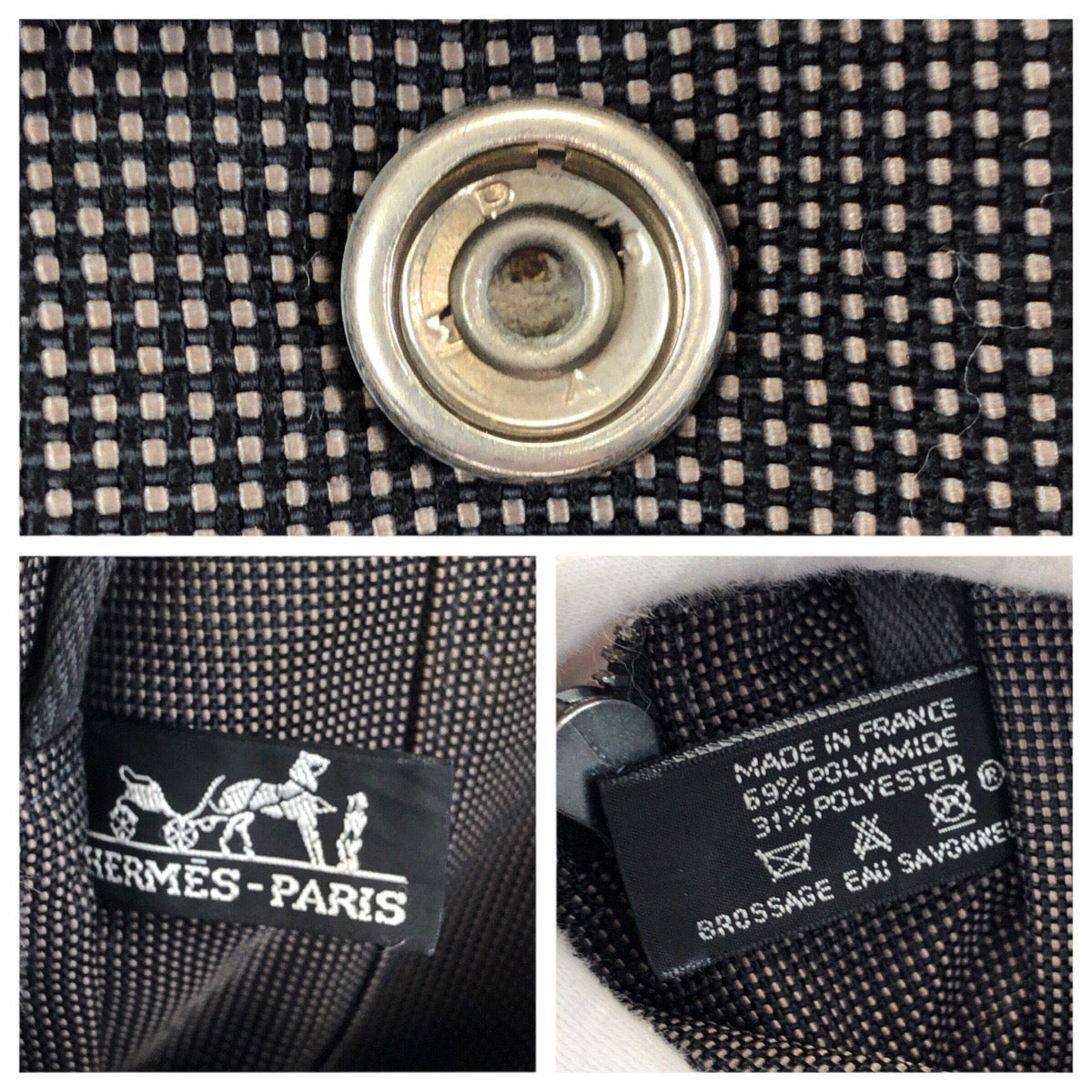 24020
HERMES エルメス エールライン MM グレー シルバー金具 ポリアミド / ポリエステル トートバッグ ハンドバッグ レディース ABP21