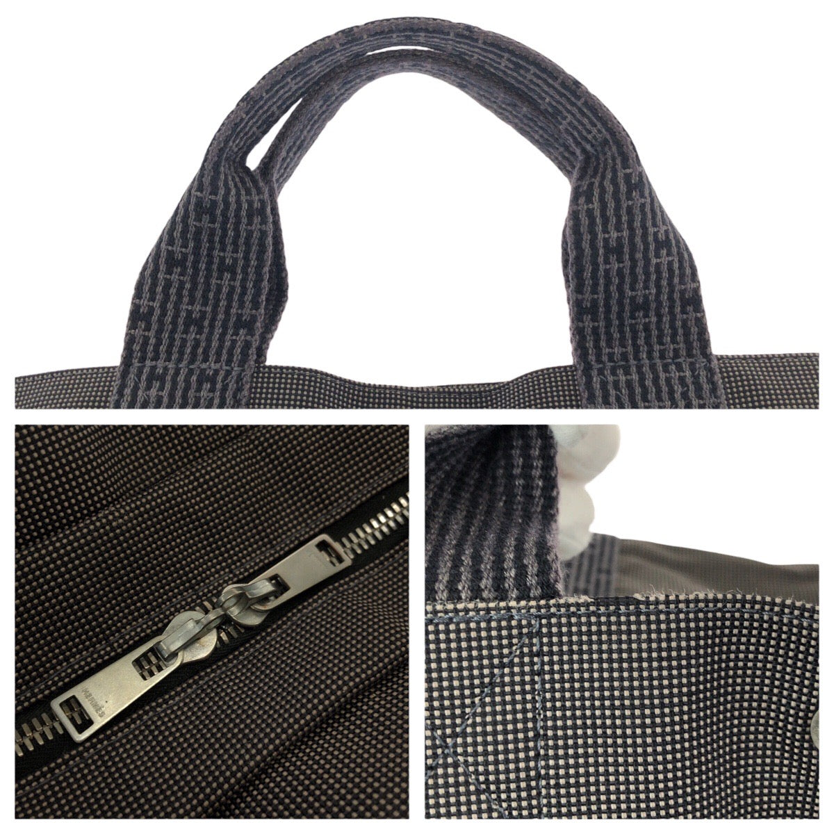 24020
HERMES エルメス エールライン MM グレー シルバー金具 ポリアミド / ポリエステル トートバッグ ハンドバッグ レディース ABP21
