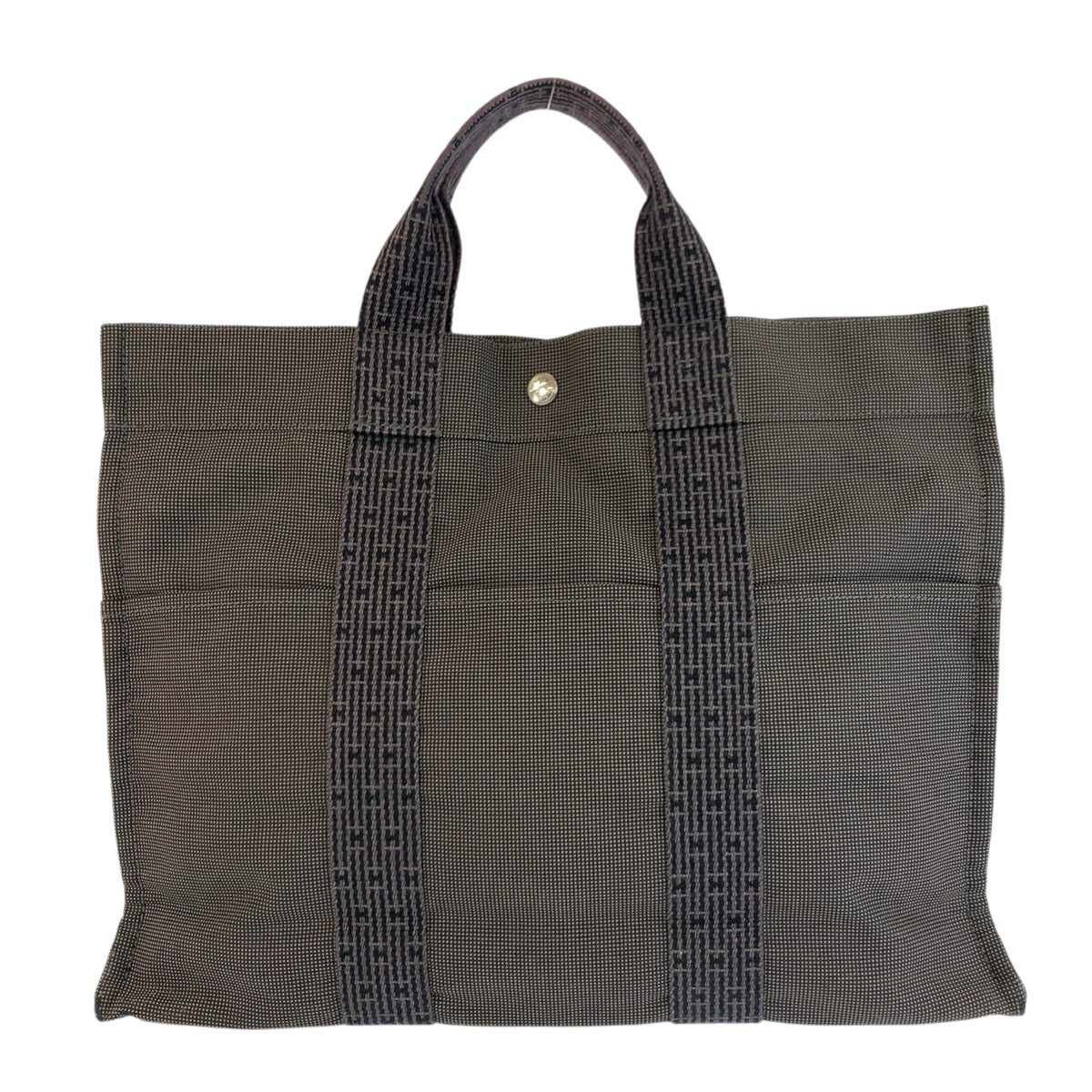 24021
HERMES エルメス エールラインMM グレー シルバー金具 ポリアミド / ポリエステル トートバッグ ハンドバッグ レディース AB16
