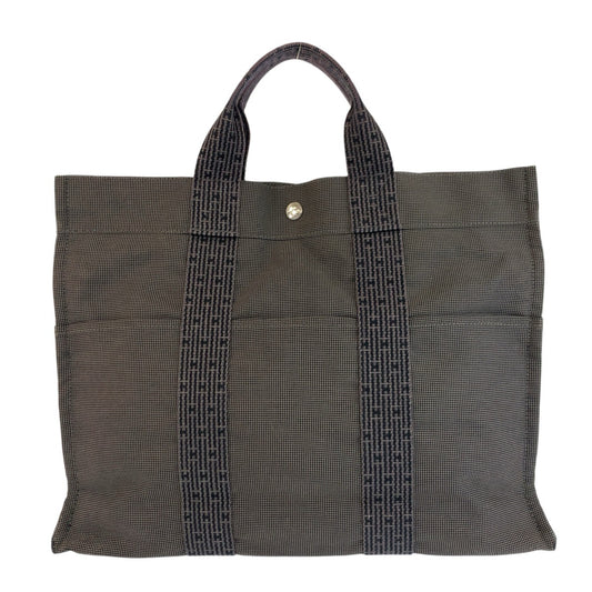 24021
HERMES エルメス エールラインMM グレー シルバー金具 ポリアミド / ポリエステル トートバッグ ハンドバッグ レディース AB16
