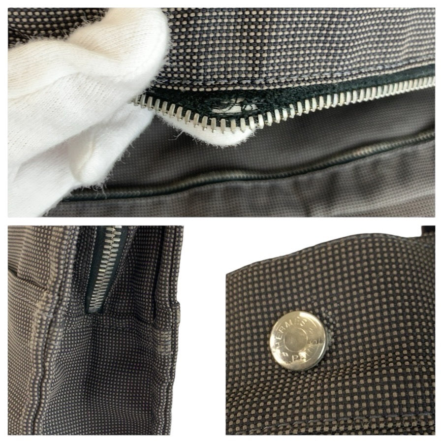 24021
HERMES エルメス エールラインMM グレー シルバー金具 ポリアミド / ポリエステル トートバッグ ハンドバッグ レディース AB16