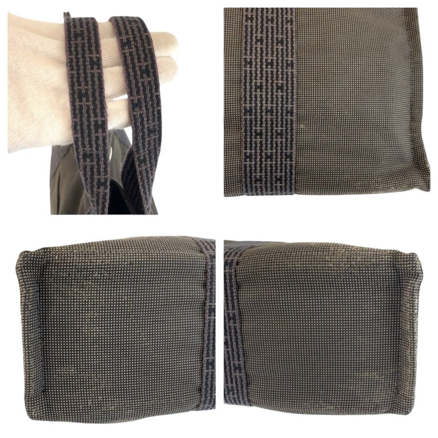 24021
HERMES エルメス エールラインMM グレー シルバー金具 ポリアミド / ポリエステル トートバッグ ハンドバッグ レディース AB16