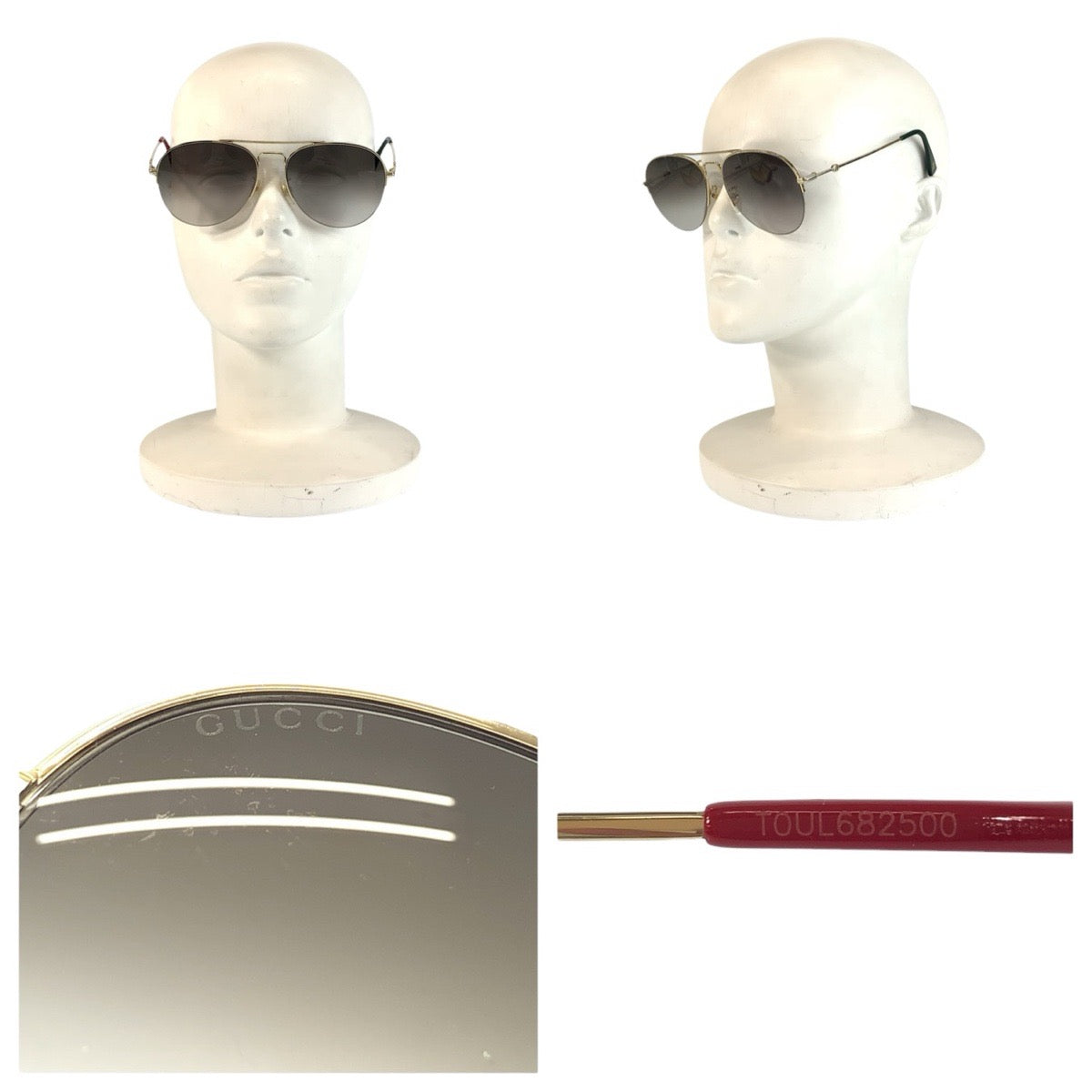 24023
GUCCI グッチ ゴールド グレー メタル GG0107S 007 56□17-145 サングラス ティアドロップ メンズ AB21