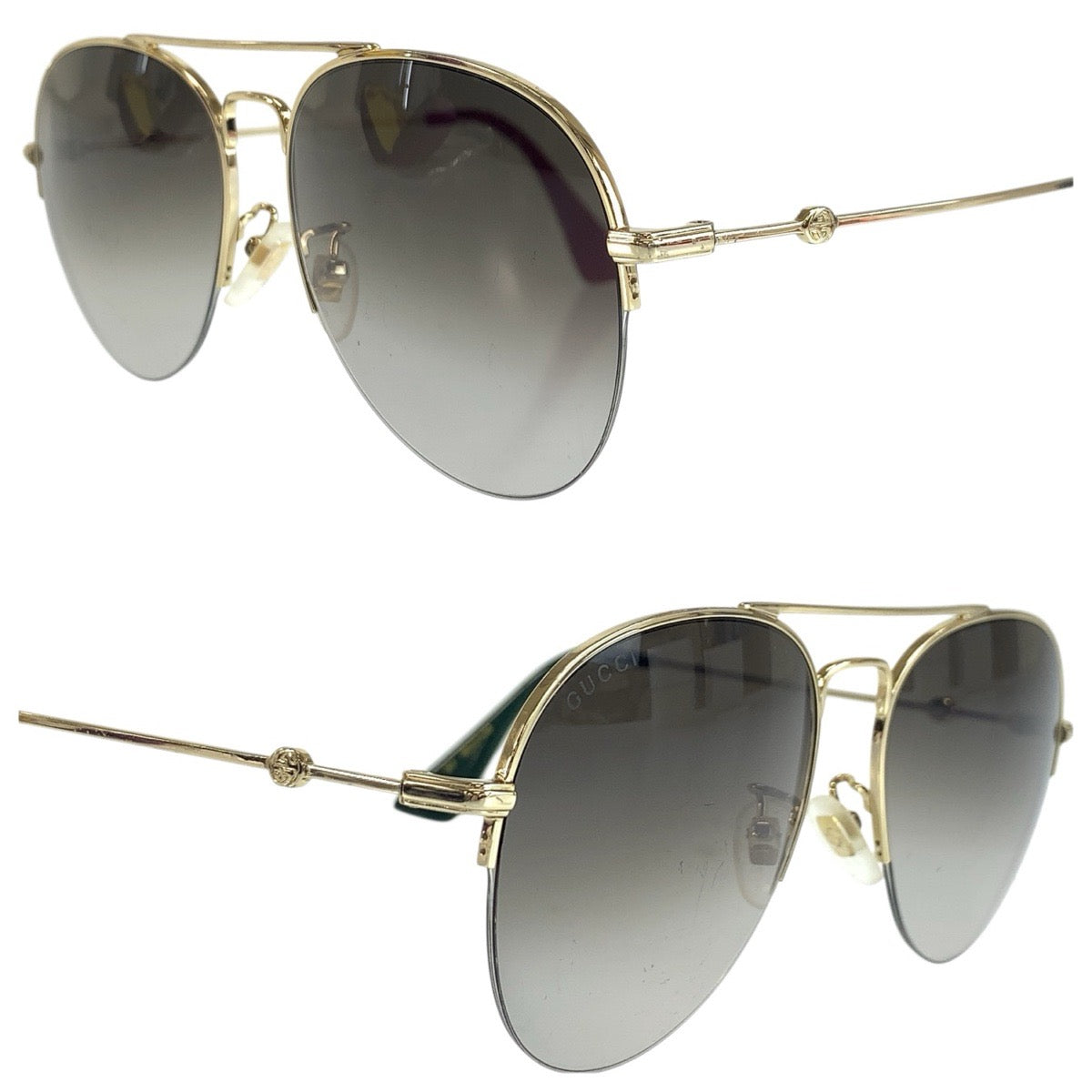 24023
GUCCI グッチ ゴールド グレー メタル GG0107S 007 56□17-145 サングラス ティアドロップ メンズ AB21