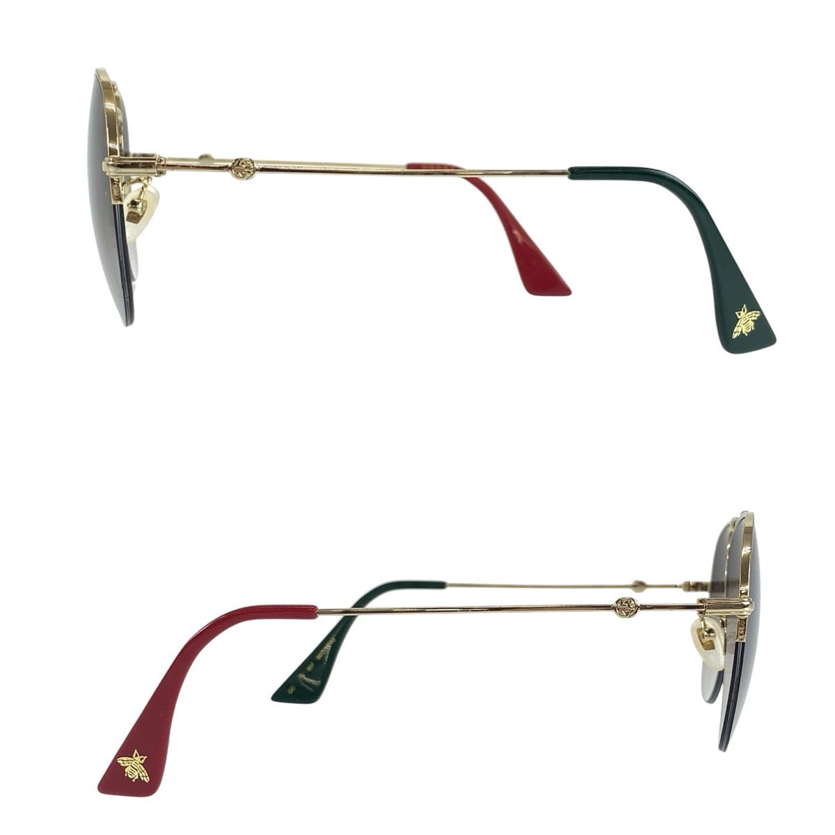 24023
GUCCI グッチ ゴールド グレー メタル GG0107S 007 56□17-145 サングラス ティアドロップ メンズ AB21
