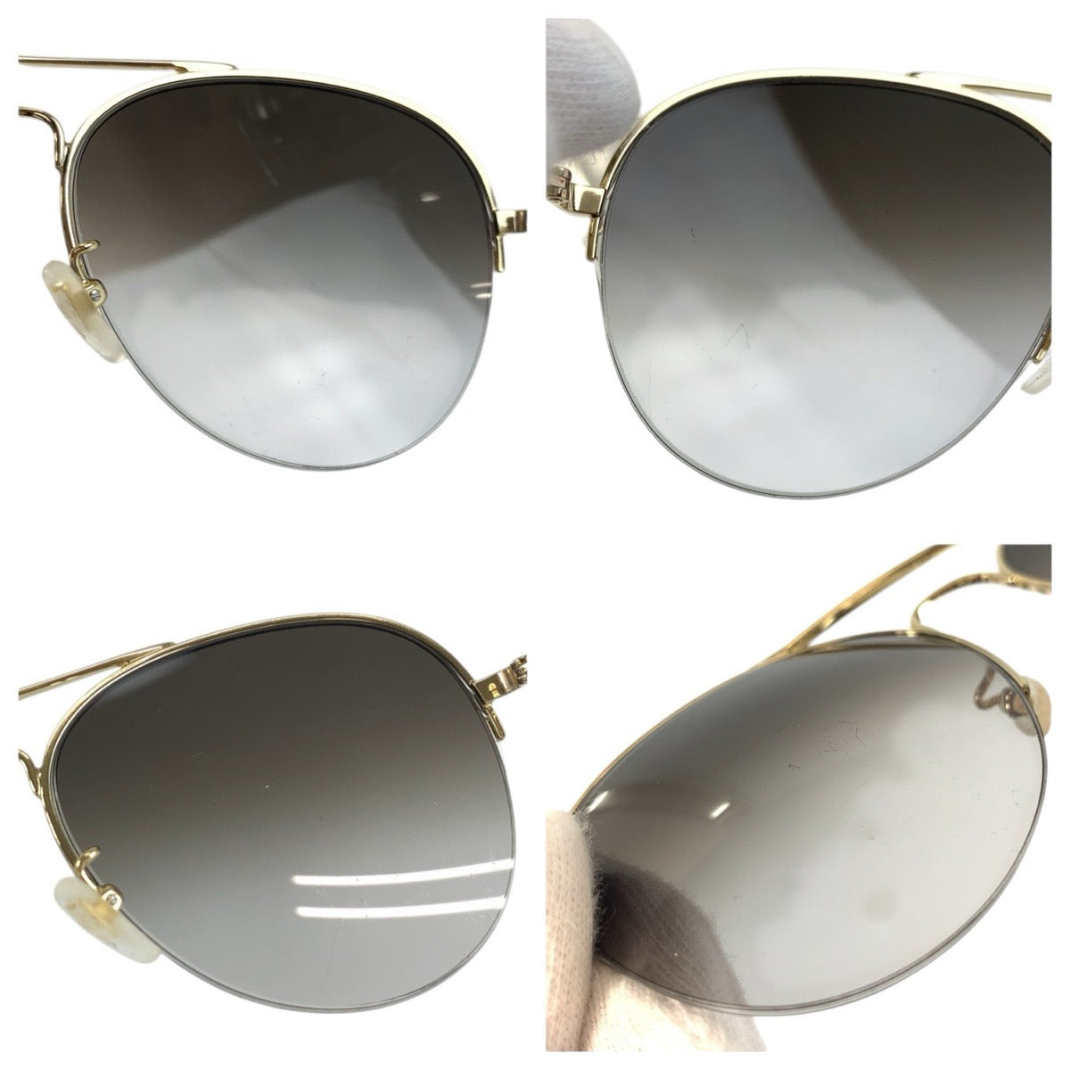 24023
GUCCI グッチ ゴールド グレー メタル GG0107S 007 56□17-145 サングラス ティアドロップ メンズ AB21