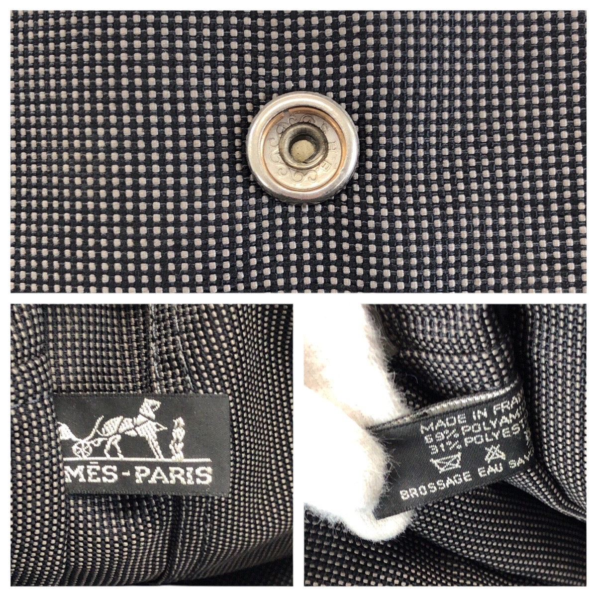 24025
HERMES エルメス エールラインMM グレー シルバー金具 ポリアミド / ポリエステル トートバッグ ハンドバッグ レディース ABP23