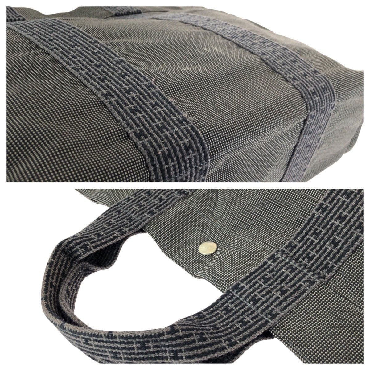 24025
HERMES エルメス エールラインMM グレー シルバー金具 ポリアミド / ポリエステル トートバッグ ハンドバッグ レディース ABP23