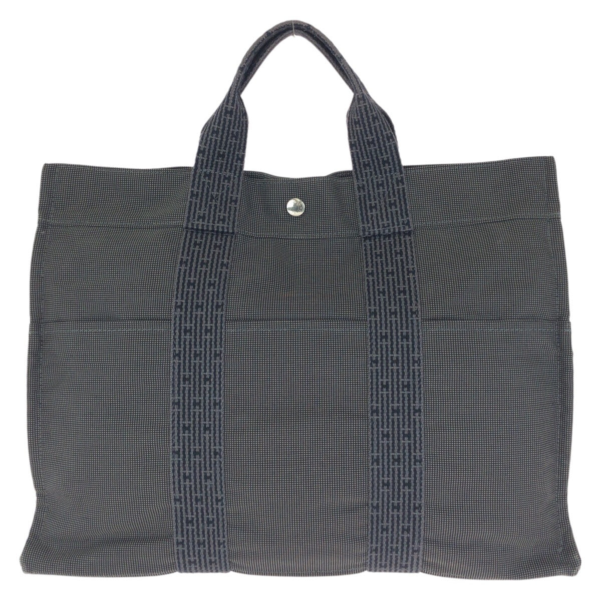 24026
HERMES エルメス エールラインMM グレー シルバー金具 ポリアミド / ポリエステル トートバッグ ハンドバッグ レディース ABP23