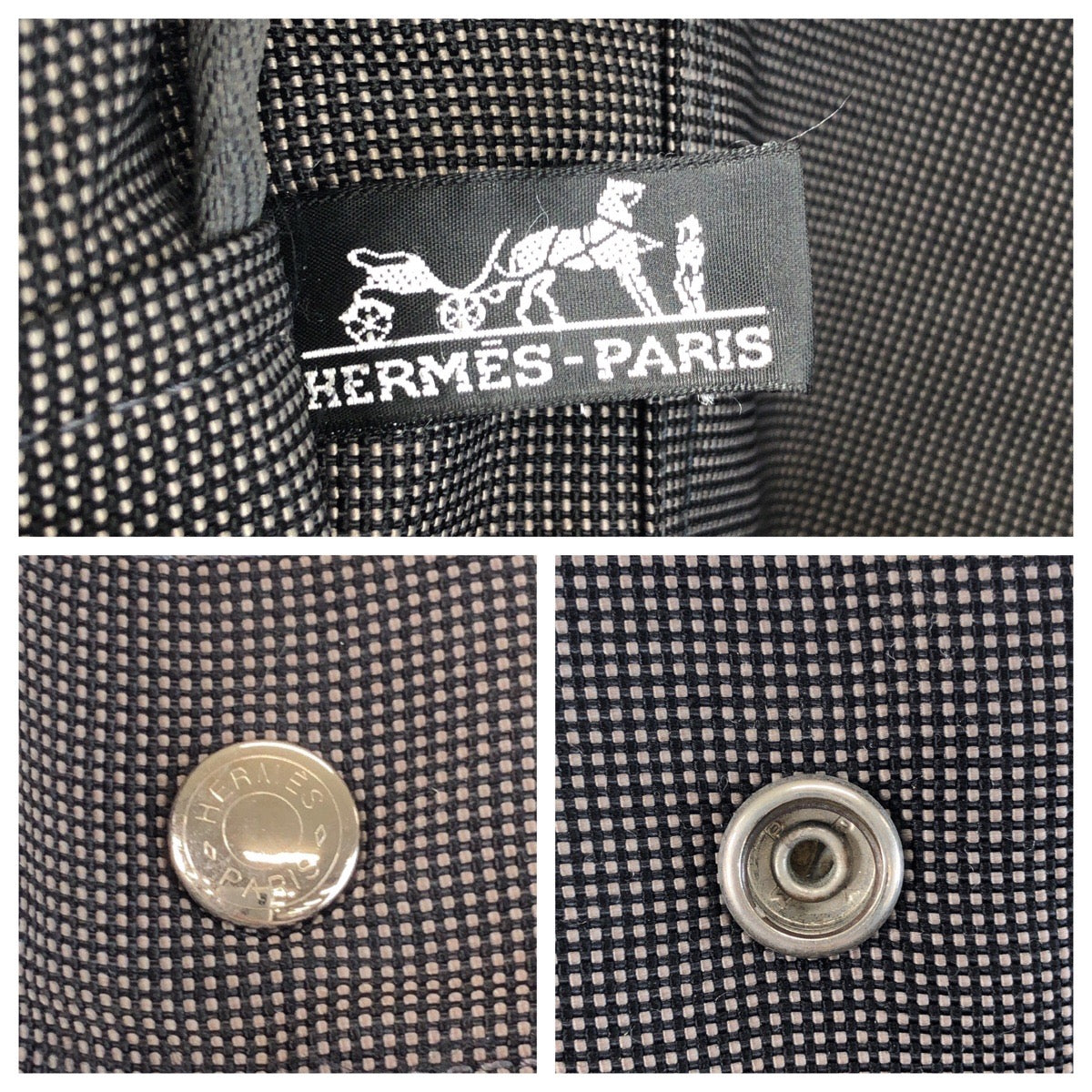 24027
HERMES エルメス エールラインMM グレー シルバー金具 ポリアミド / ポリエステル トートバッグ ハンドバッグ レディース ABP21