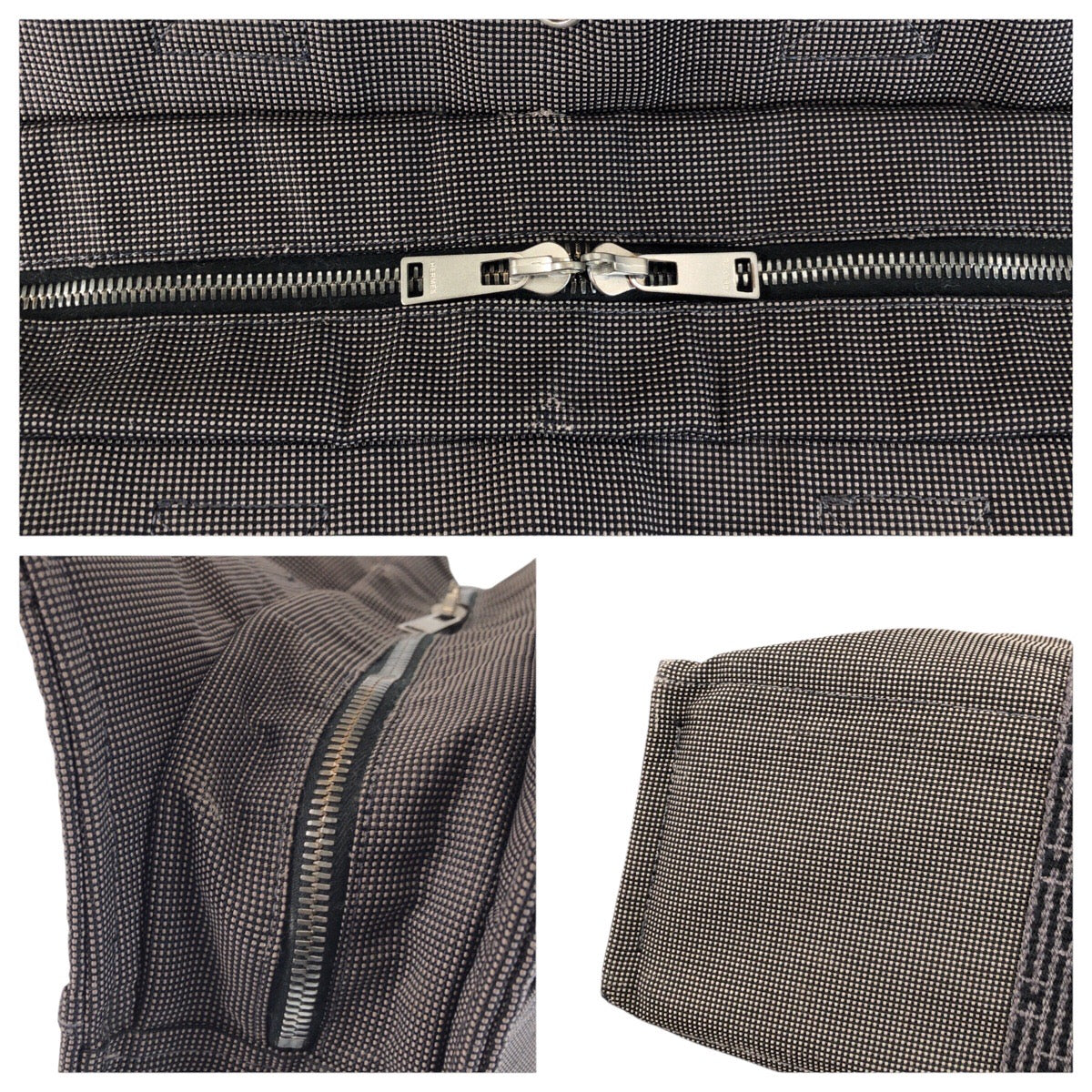 24027
HERMES エルメス エールラインMM グレー シルバー金具 ポリアミド / ポリエステル トートバッグ ハンドバッグ レディース ABP21