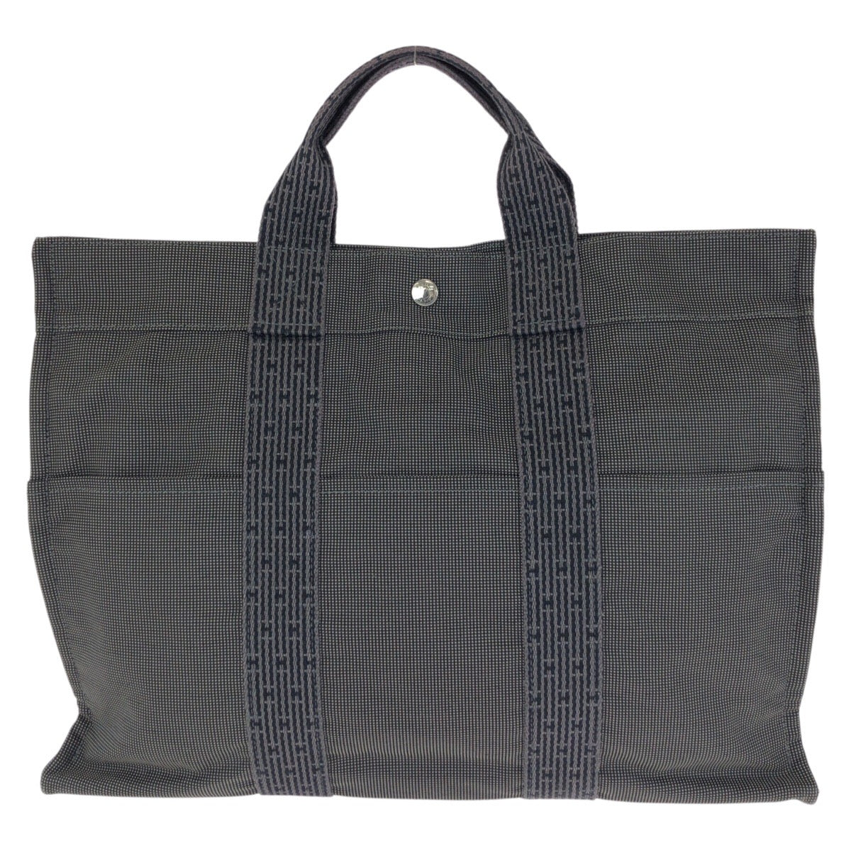 24028
HERMES エルメス エールライン MM グレー シルバー金具 ポリアミド / ポリエステル トートバッグ ハンドバッグ レディース ABP23