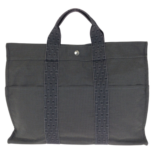 24028
HERMES エルメス エールライン MM グレー シルバー金具 ポリアミド / ポリエステル トートバッグ ハンドバッグ レディース ABP23