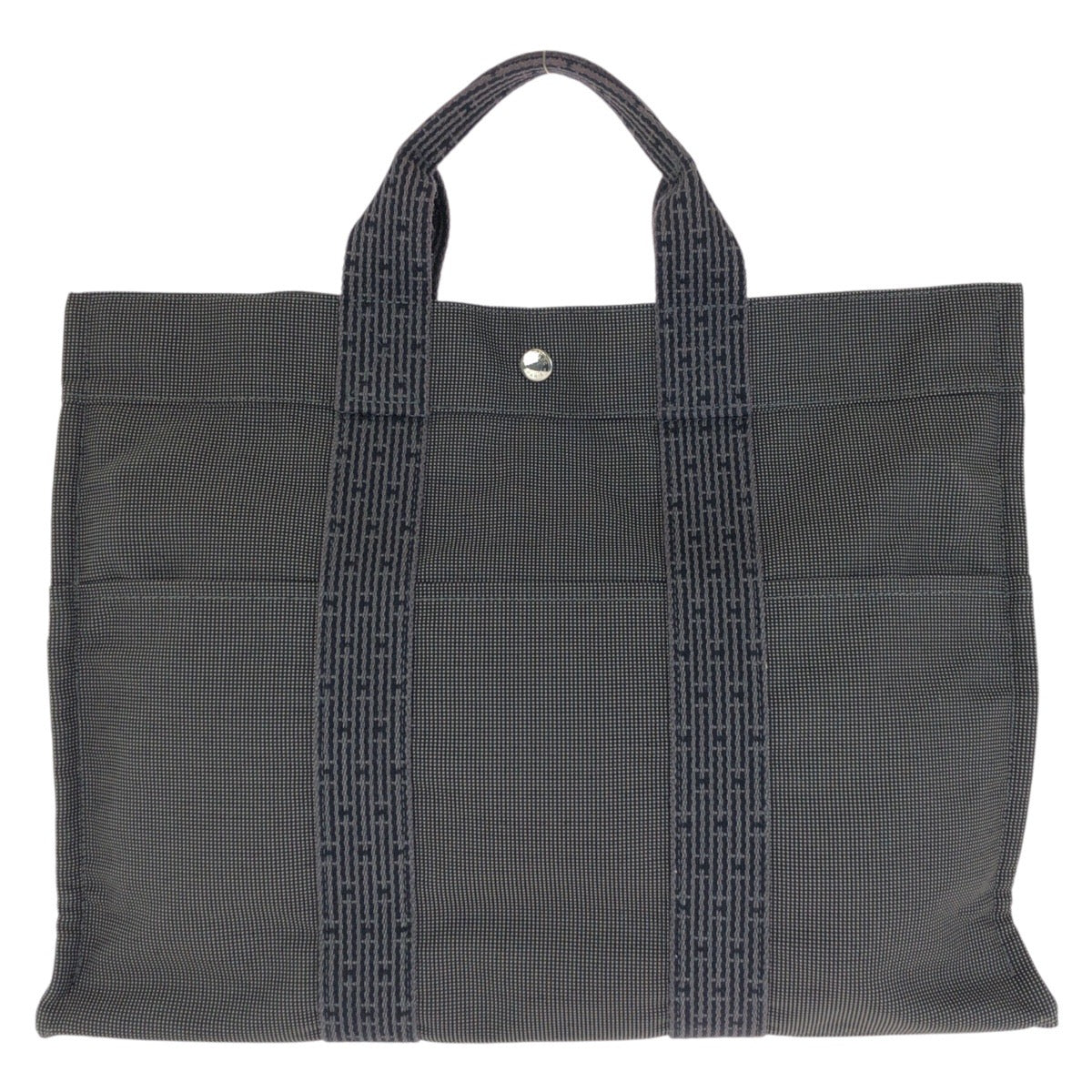 24028
HERMES エルメス エールライン MM グレー シルバー金具 ポリアミド / ポリエステル トートバッグ ハンドバッグ レディース ABP23