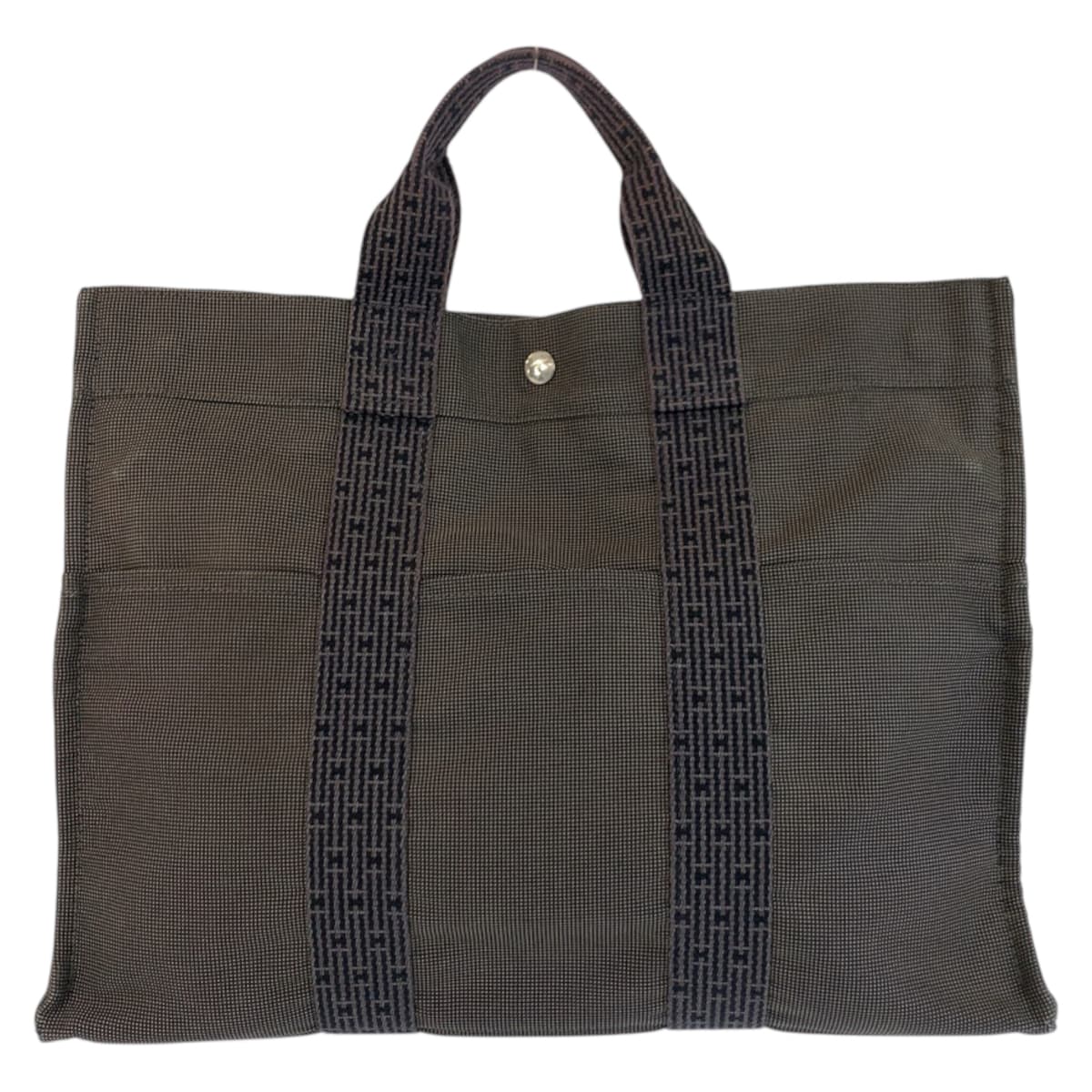 24029
HERMES エルメス エールライン MM グレー シルバー金具 ポリアミド / ポリエステル トートバッグ ハンドバッグ レディース AB16