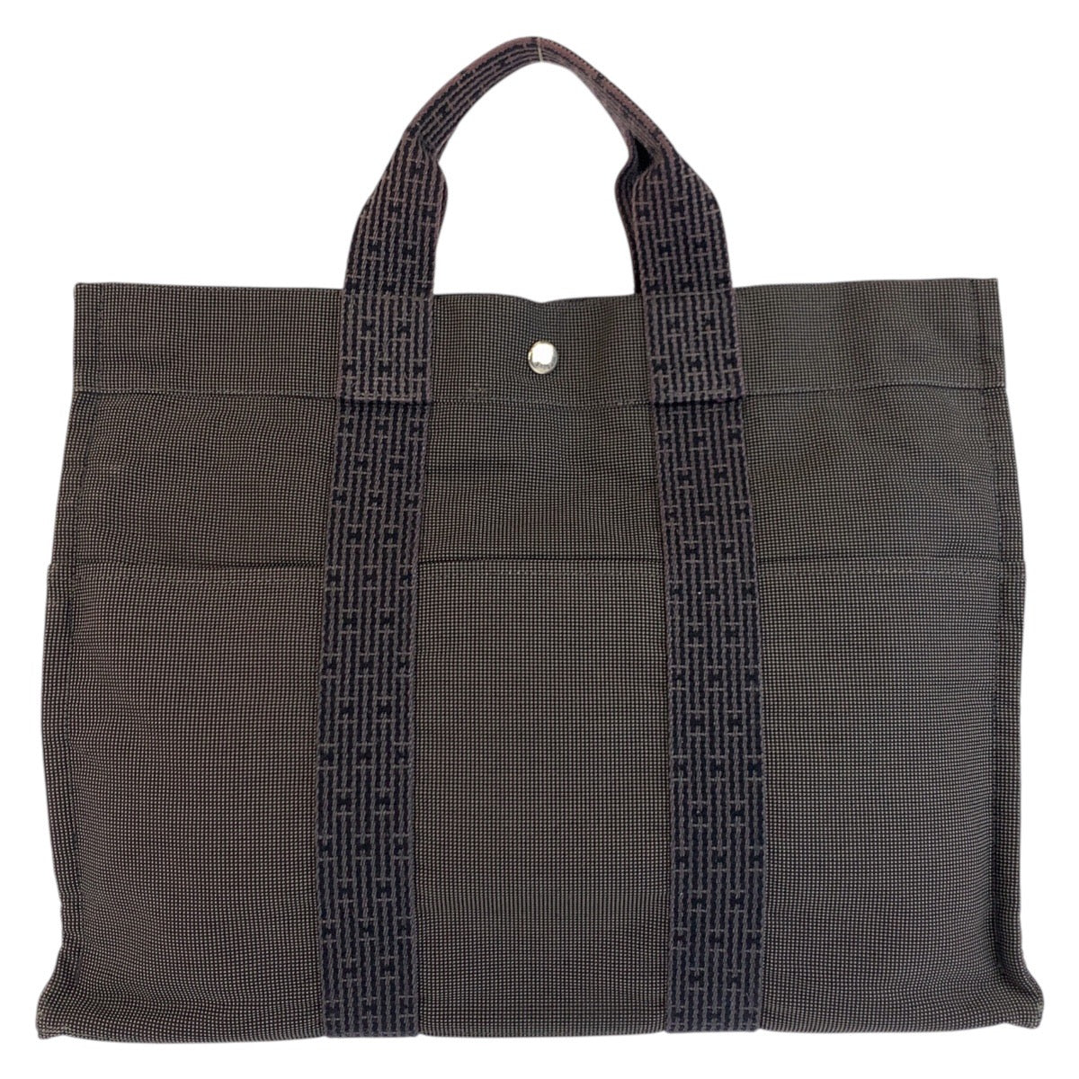 24030
HERMES エルメス エールラインMM グレー シルバー金具 ポリアミド / ポリエステル トートバッグ ハンドバッグ レディース ABP21