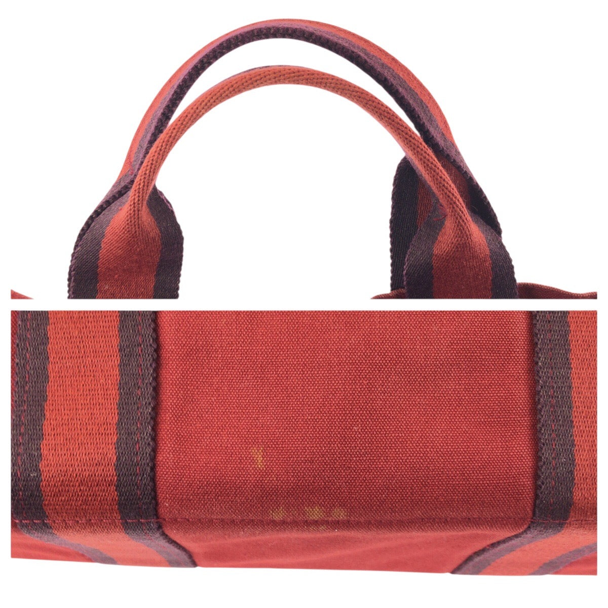 24031
HERMES エルメス フールトゥ MM レッド シルバー金具 キャンバス トートバッグ ハンドバッグ レディース AB14