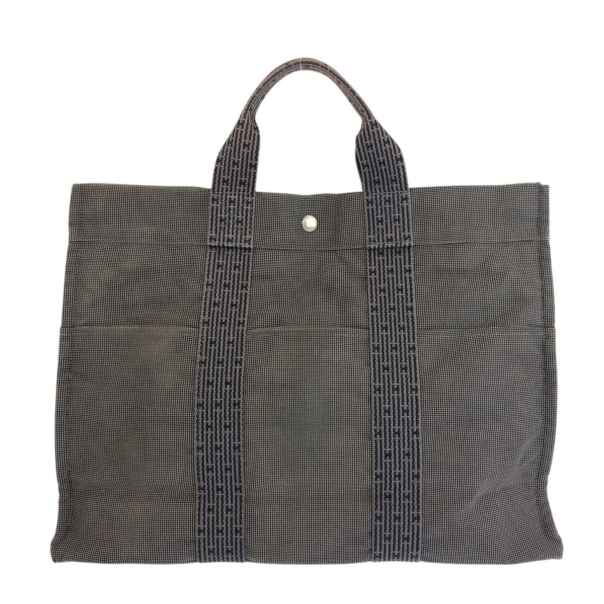 24032
HERMES エルメス エールラインMM グレー シルバー金具 ポリアミド / ポリエステル トートバッグ ハンドバッグ レディース AB21